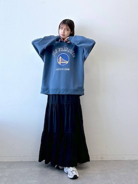 「RAGEBLUE（レイジブルー）のアイテム（スカート）」を使った、やながわこころさん（レディース・167cm）の冬コーディネート