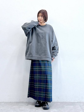 「RAGEBLUE（レイジブルー）のアイテム（スウェット）」を使った、やながわこころさん（レディース・167cm）の秋コーディネート