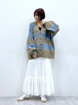 「RAGEBLUE（レイジブルー）のアイテム（スカート）」を使った、やながわこころさん（レディース・167cm）の秋コーディネート