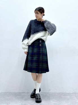 「RAGEBLUE（レイジブルー）のアイテム（ローファー）」を使った、やながわこころさん（レディース・167cm）の秋コーディネート