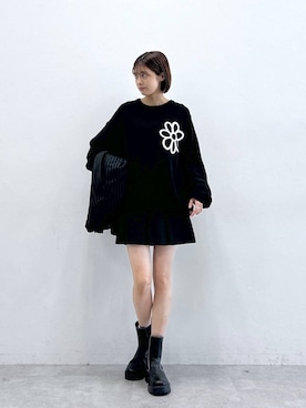 「RAGEBLUE（レイジブルー）のアイテム（ブーツ）」を使った、やながわこころさん（レディース・167cm）の冬コーディネート