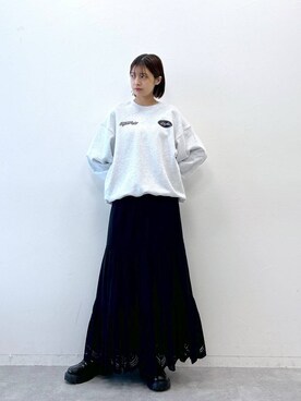 「RAGEBLUE（レイジブルー）のアイテム（スウェット）」を使った、やながわこころさん（レディース・167cm）の冬コーディネート
