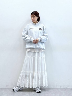 「RAGEBLUE（レイジブルー）のアイテム（スウェット）」を使った、やながわこころさん（レディース・167cm）の冬コーディネート