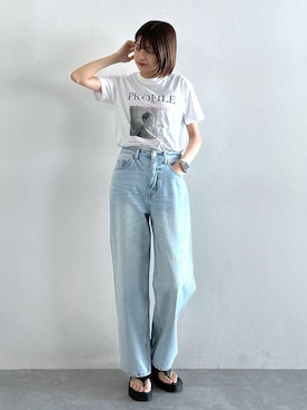 「RAGEBLUE（レイジブルー）のアイテム」を使った、やながわこころさん（レディース・167cm）の春コーディネート