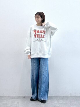 「RAGEBLUE（レイジブルー）のアイテム（スウェット）」を使った、やながわこころさん（レディース・167cm）の冬コーディネート