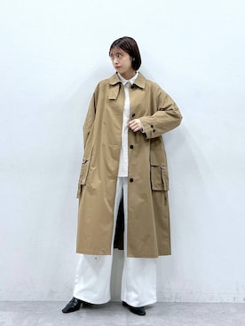 「RAGEBLUE（レイジブルー）のアイテム（トレンチコート）」を使った、やながわこころさん（レディース・167cm）の冬コーディネート