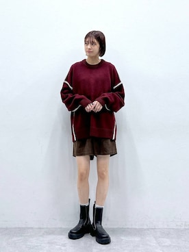 「RAGEBLUE（レイジブルー）のアイテム（ブーツ）」を使った、やながわこころさん（レディース・167cm）の秋コーディネート