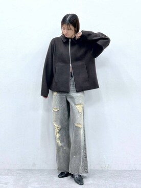 「アイテム（ブルゾン）」を使った、やながわこころさん（レディース・167cm・20代）の秋コーディネート