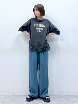 「RAGEBLUE（レイジブルー）のアイテム（サンダル）」を使った、やながわこころさん（レディース・167cm）の春コーディネート