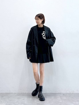 「RAGEBLUE（レイジブルー）のアイテム（ブーツ）」を使った、やながわこころさん（レディース・167cm）の冬コーディネート