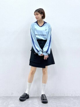 「RAGEBLUE（レイジブルー）のアイテム（ローファー）」を使った、やながわこころさん（レディース・167cm）の秋コーディネート
