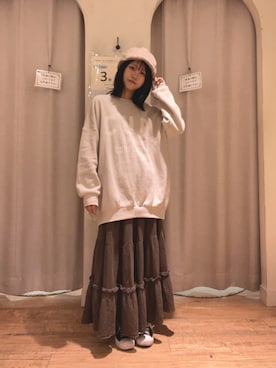 「サマンサ モスモス(Samansa Mos2)」｜「アイテム（キャップ）」を使った、まふぃーさん（レディース・155cm）の秋コーディネート