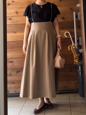 「STYLE DELI（スタイルデリ）のアイテム（スカート）」を使った、seatomyさん（レディース・157cm）の秋コーディネート