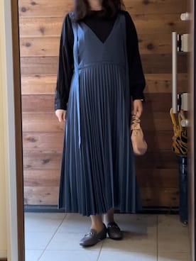 「STYLE DELI（スタイルデリ）のアイテム（ワンピース/ドレス）」を使った、seatomyさん（レディース・157cm）の秋コーディネート