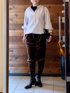 「STYLE DELI（スタイルデリ）のアイテム（パンツ）」を使った、seatomyさん（レディース・157cm）の冬コーディネート