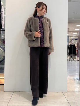 「アイテム（ムートンコート）」を使った、naracamicie111さん（レディース・160cm）の秋コーディネート