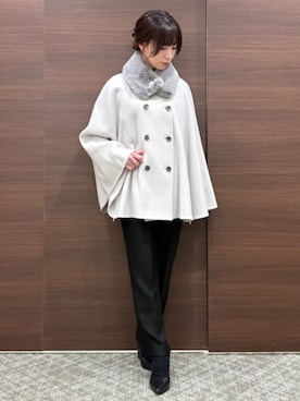 「アイテム（ポンチョ）」を使った、naracamicie111さん（レディース・156cm）の冬コーディネート