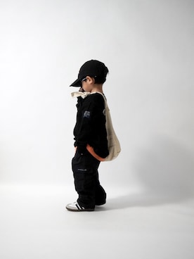 「アイテム（カーゴパンツ）」を使った、👦👦🏻さん（キッズ・90cm）の夏コーディネート
