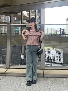 「FREE'S MART（フリーズマート）のアイテム（トップス）」を使った、tsubomi0901さん（レディース・144cm）の春コーディネート