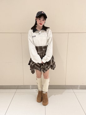 「アイテム（スカート）」を使った、tsubomi0901さん（レディース・144cm）の秋コーディネート