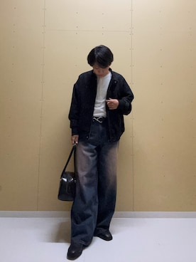 「アイテム（ボストンバッグ）」を使った、tetuさん（メンズ・164cm）の秋コーディネート