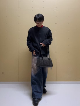 「アイテム（ボストンバッグ）」を使った、tetuさん（メンズ・164cm）の秋コーディネート