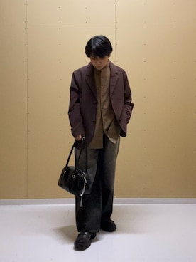 「アイテム（ボストンバッグ）」を使った、tetuさん（メンズ・164cm）の秋コーディネート