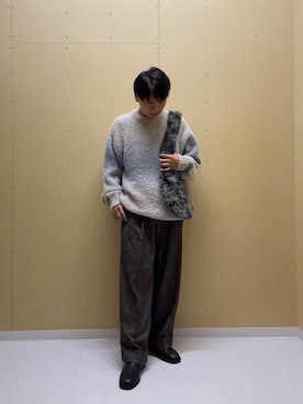 「SENSE OF PLACE by URBAN RESEARCH（センスオブプレイスバイアーバンリサーチ）のネップワイドダブルスラックス（スラックス）」を使った、tetuさん（メンズ・164cm）の秋コーディネート