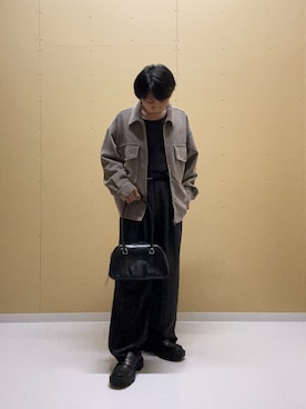 「アイテム（ボストンバッグ）」を使った、tetuさん（メンズ・164cm）の秋コーディネート