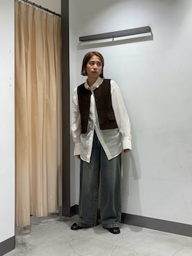 「秋のコーデ」｜「アイテム（その他アウター）」を使った、chihiroさん（レディース・158cm）の秋コーディネート