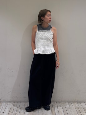 「KBF（ケイビーエフ）のアイテム（タンクトップ）」を使った、chihiroさん（レディース・158cm）の夏コーディネート