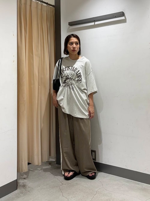 ストライプラインイージーパンツ