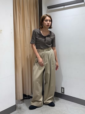 「KBF（ケイビーエフ）のアイテム（パンツ）」を使った、chihiroさん（レディース・158cm）の夏コーディネート