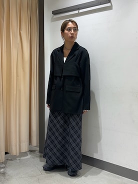 「アイテム（その他アウター、ブラック系）」を使った、chihiroさん（レディース・158cm）の秋コーディネート