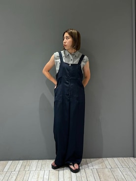 「アイテム（サロペット/オーバーオール）」を使った、chihiroさん（レディース・158cm）の夏コーディネート