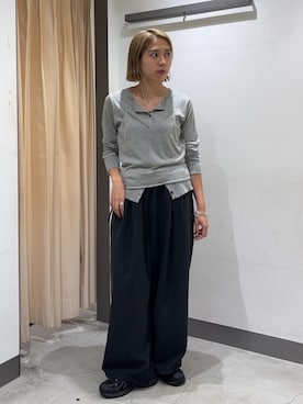 「KBF（ケイビーエフ）のアイテム（カーディガン/ボレロ）」を使った、chihiroさん（レディース・158cm）の夏コーディネート