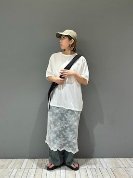 「アイテム（ワンピース）」を使った、chihiroさん（レディース・158cm）の夏コーディネート