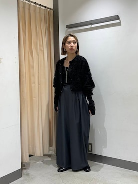 「KBF（ケイビーエフ）のWIDEワイドパンツ（その他パンツ）」を使った、chihiroさん（レディース・158cm）の冬コーディネート