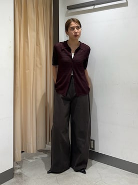 「KBF（ケイビーエフ）のコクーンWIDEパンツ（その他パンツ、グレー系）」を使った、chihiroさん（レディース・158cm）の春コーディネート