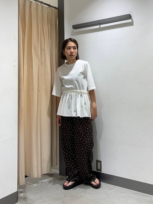 ニット メッシュ フラワー パンツ シアー 夏 韓国 ワイド hr9753 セール】フラワープリントメッシュパンツ(その他パンツ)|KBF