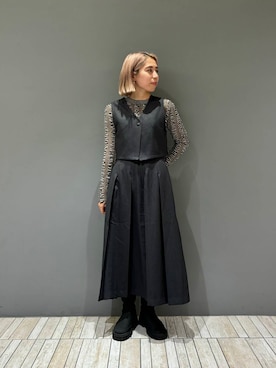 「KBF（ケイビーエフ）のベストセパレートワンピース（ワンピース）」を使った、chihiroさん（レディース・158cm）の秋コーディネート