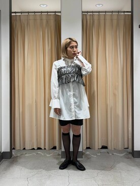 「アイテム（ベスト、シルバー系）」を使った、chihiroさん（レディース・158cm）の秋コーディネート