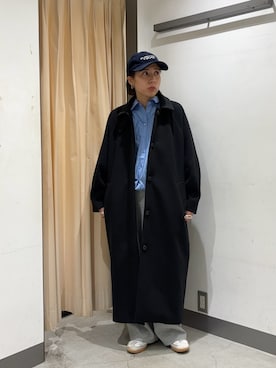 「アイテム（ステンカラーコート）」を使った、chihiroさん（レディース・158cm）の冬コーディネート