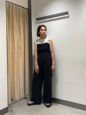 「骨格ナチュラル」｜「アイテム（サロペット/オーバーオール）」を使った、chihiroさん（レディース・158cm）の夏コーディネート