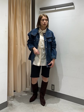 「KBF（ケイビーエフ）のアイテム（ブルゾン）」を使った、chihiroさん（レディース・158cm）の冬コーディネート