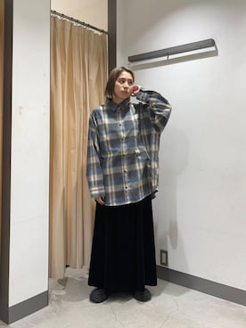 「KBF（ケイビーエフ）のオーバーサイズボアジャケット（その他アウター）」を使った、chihiroさん（レディース・158cm）の冬コーディネート