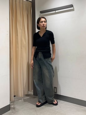 「KBF（ケイビーエフ）のアイテム（ニット/セーター）」を使った、chihiroさん（レディース・158cm）の夏コーディネート