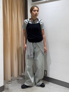 「KBF（ケイビーエフ）のアイテム（カーディガン/ボレロ）」を使った、chihiroさん（レディース・158cm）の秋コーディネート