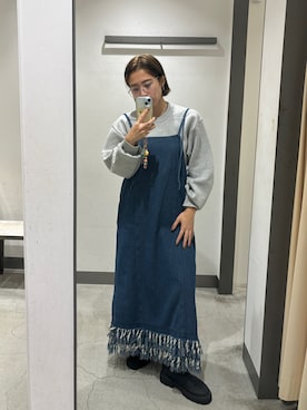 「アイテム（ワンピース）」を使った、chihiroさん（レディース・158cm）の秋コーディネート