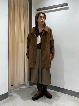 「スカートコーデ」｜「アイテム（ベスト）」を使った、chihiroさん（レディース・158cm）の秋コーディネート